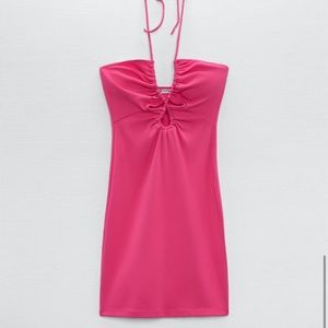 ZARA NWT Fuchsia Cut- Out Dress (SMALL)